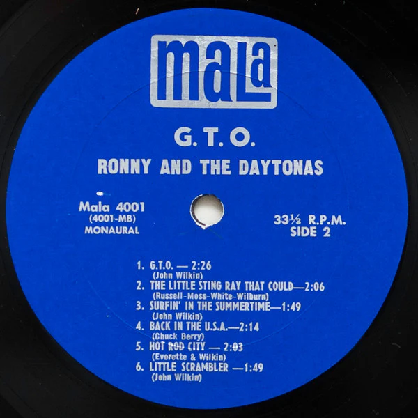Ronny & The Daytonas - G.T.O. (LP, Album, Mono) (Very Good Plus (VG+)) - Image 4