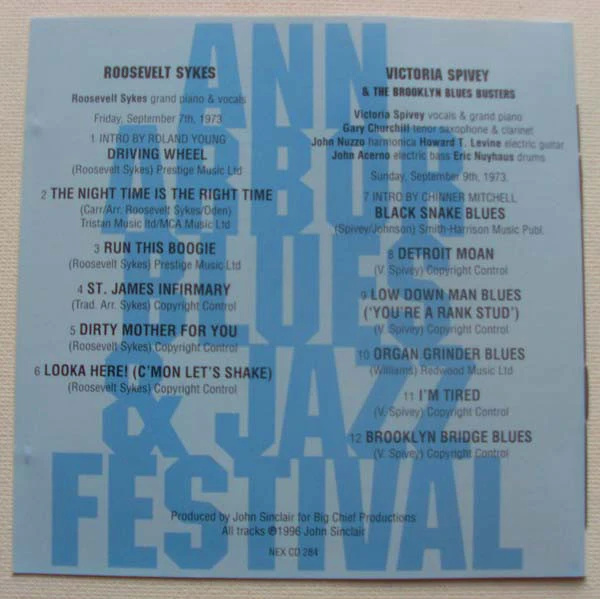 Roosevelt Sykes / Victoria Spivey - Grind It! (CD, RM) (Near Mint (NM or M-)) - Image 2