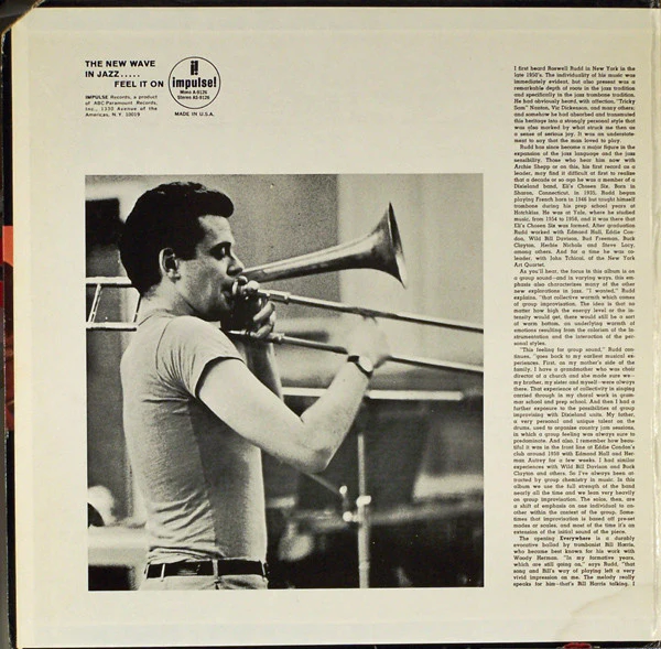 Roswell Rudd - Everywhere (LP, Album, RE, Gat) (Very Good Plus (VG+)) - Image 2