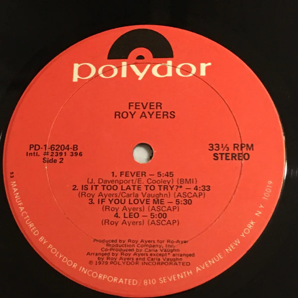 Roy Ayers - Fever (LP, Album, Kee) (Good Plus (G+)) - Image 3