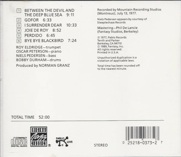 Roy Eldridge 4 - Montreux '77 (CD, Album, RE, RM) (Near Mint (NM or M-)) - Image 2