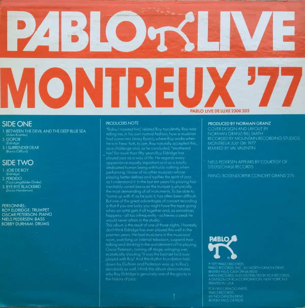 Roy Eldridge 4 - Montreux '77 (LP, Album) (Very Good Plus (VG+)) - Image 2