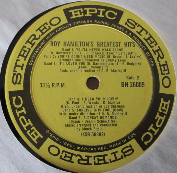 Roy Hamilton - Roy Hamilton's Greatest Hits (LP, Comp) (Very Good (VG)) - Image 3