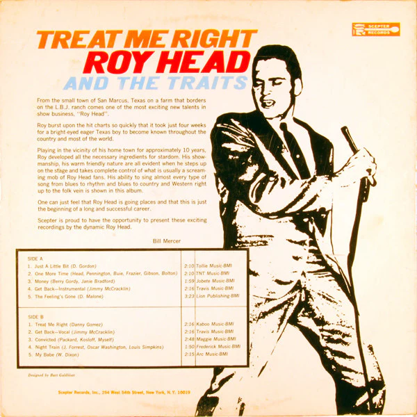 Roy Head - Treat Me Right (LP, Album, Mono, Ter) (Good (G)) - Image 2