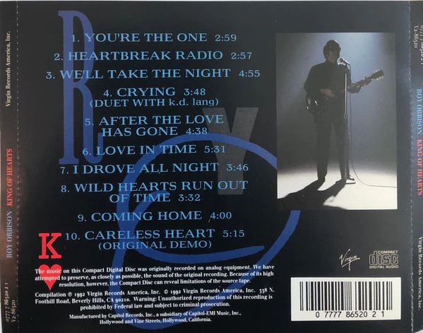 Roy Orbison - King Of Hearts (CD, Album, Comp) (Very Good Plus (VG+)) - Image 2