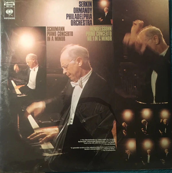 Rudolf Serkin, Eugene Ormandy, The Philadelphia Orchestra - Robert Schumann / Felix Mendelssohn-Bartholdy - Piano Concerto In A Minor / Piano Concerto No. 1 In G Minor (LP, Comp) (Near Mint (NM or M-))