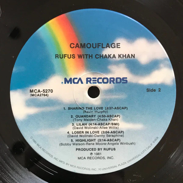 Rufus & Chaka Khan - Camouflage (LP, Album, Pin) (Near Mint (NM or M-)) - Image 4