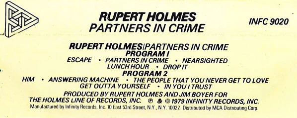Rupert Holmes - Partners In Crime (Cass) (Very Good Plus (VG+)) - Image 4