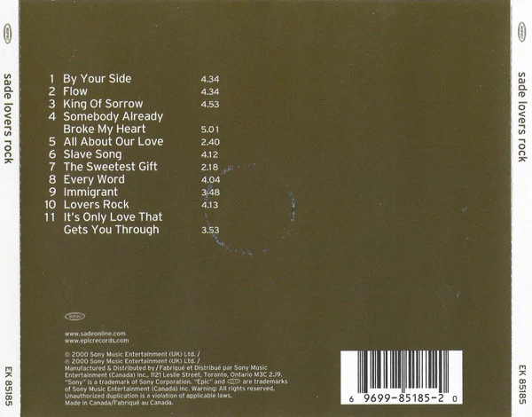 Sade - Lovers Rock (CD, Album) (Very Good Plus (VG+)) - Image 2