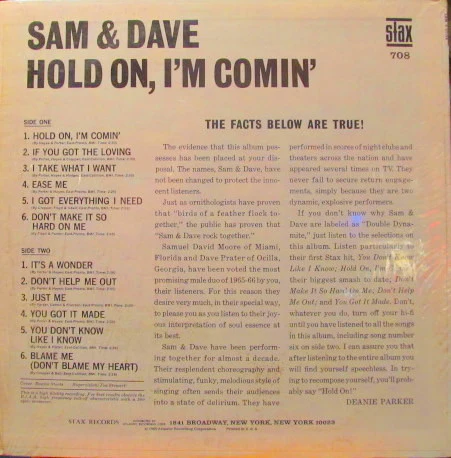 Sam & Dave - Hold On, I'm Comin' (LP, Album, Mono) (Very Good Plus (VG+)) - Image 2