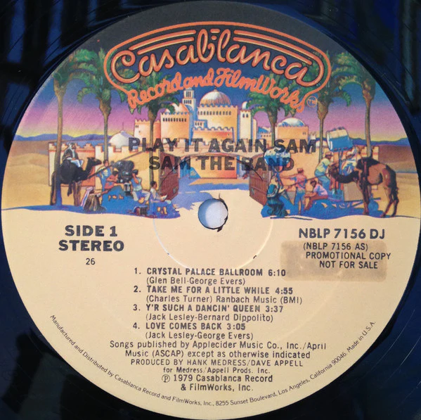 Sam The Band - Play It Again Sam (LP, Album, Promo) (Near Mint (NM or M-)) - Image 3