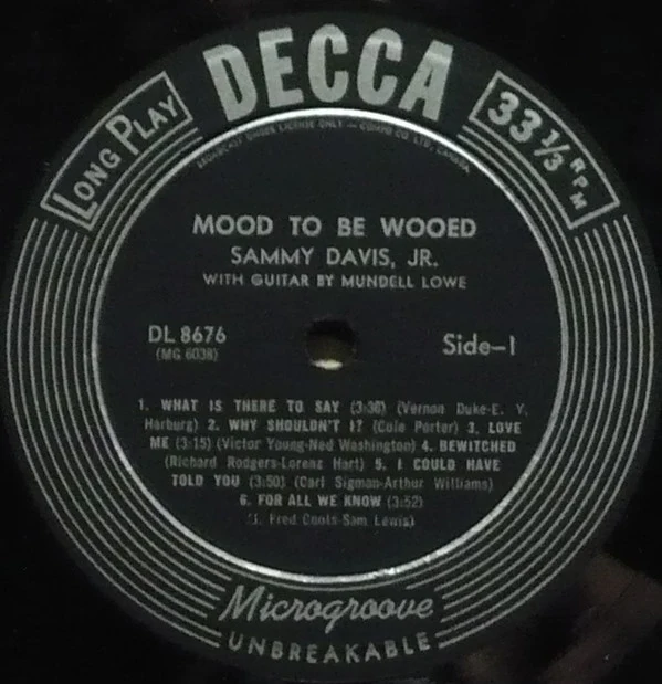 Sammy Davis Jr., Mundell Lowe - Mood To Be Wooed (LP, Album, Mono) (Very Good Plus (VG+)) - Image 4