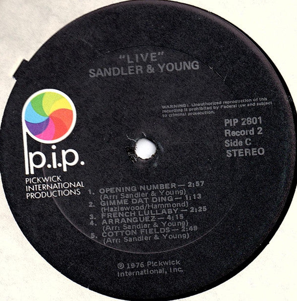 Sandler & Young - Sandler & Young Live! (2xLP, Album) (Very Good Plus (VG+)) - Image 5