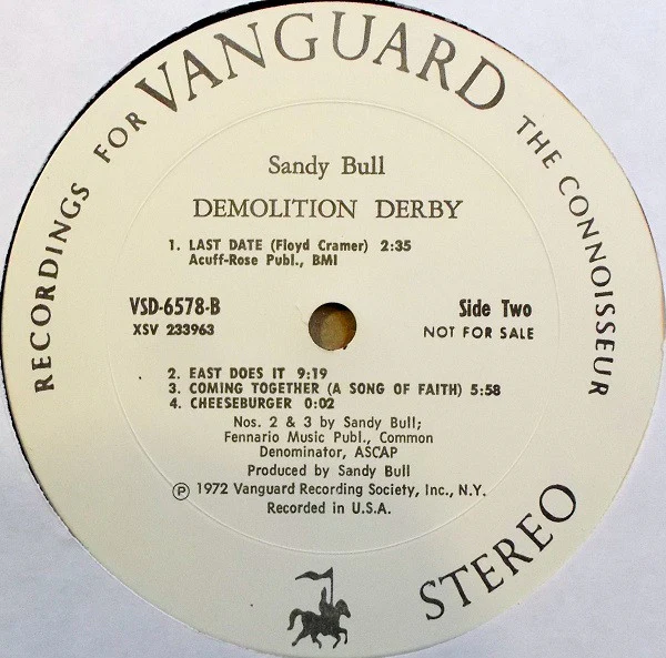 Sandy Bull - Demolition Derby (LP, Album, Promo) (Very Good (VG)) - Image 4