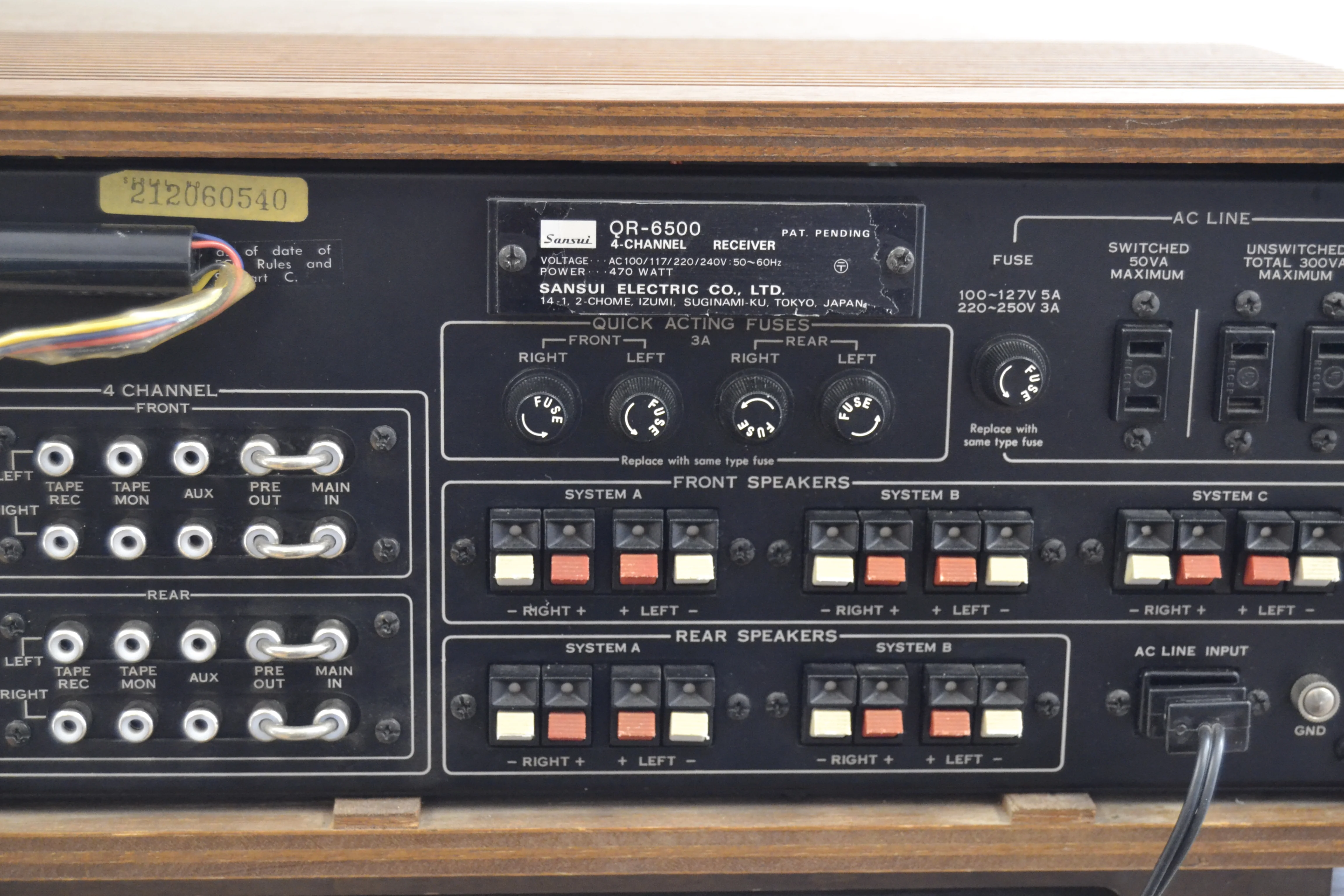 Sansui QR-6500 Stereo Quad Receiver * Owner and Service Manual * Accessories * Original Box - Image 16