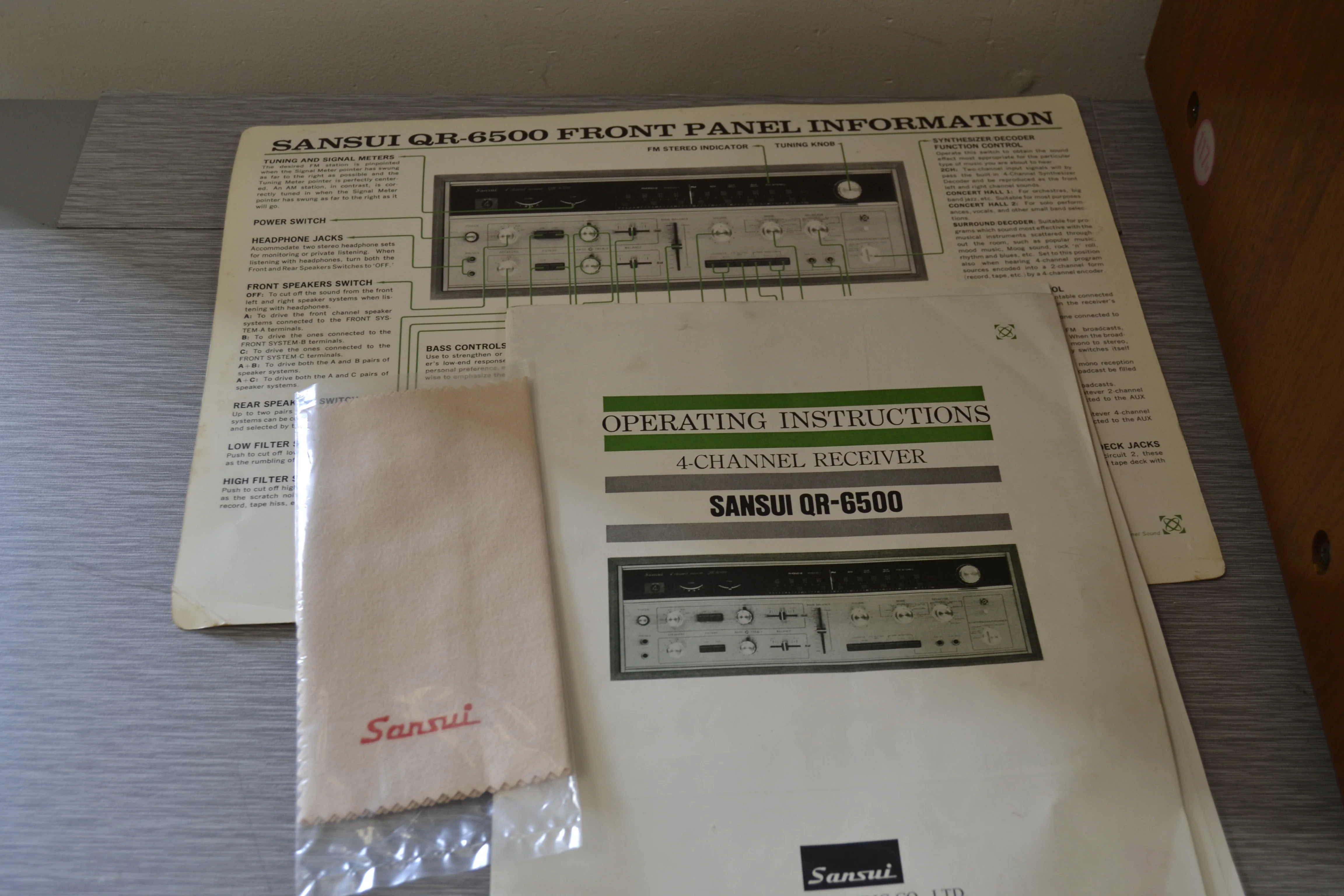 Sansui QR-6500 Stereo Quad Receiver * Owner and Service Manual * Accessories * Original Box - Image 7