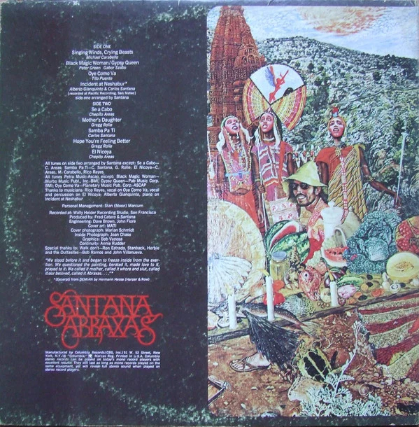 Santana - Abraxas (LP, Album, Gat) (Very Good (VG)) - Image 2