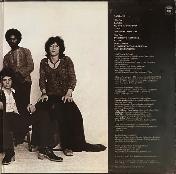 Santana - Santana (LP, Album, Ter) (Very Good Plus (VG+)) - Image 3
