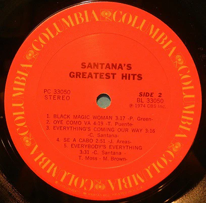 Santana - Santana's Greatest Hits (LP, Comp, Pit) (Very Good Plus (VG+)) - Image 4