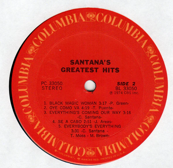 Santana - Santana's Greatest Hits (LP, Comp, Ter) (Very Good (VG)) - Image 4
