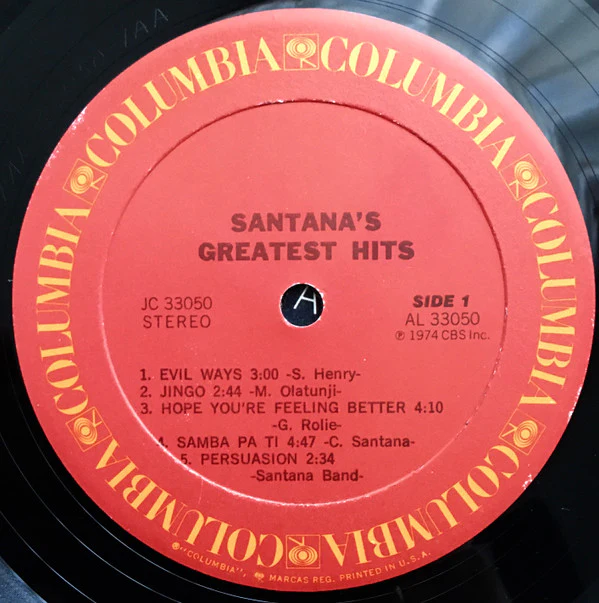 Santana - Santana's Greatest Hits (LP, Comp) (Very Good Plus (VG+)) - Image 3