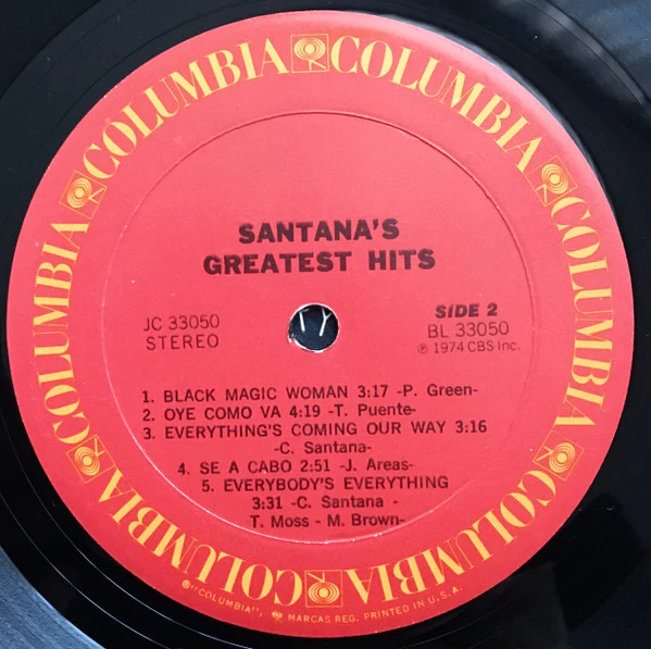 Santana - Santana's Greatest Hits (LP, Comp) (Very Good Plus (VG+)) - Image 4