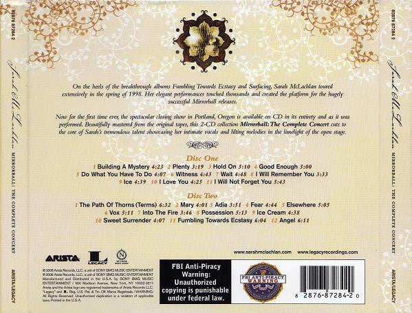 Sarah McLachlan - Mirrorball: The Complete Concert (2xCD, Album, Copy Prot., RM) (Near Mint (NM or M-)) - Image 2