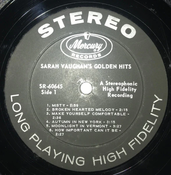 Sarah Vaughan - Sarah Vaughan's Golden Hits (LP, Comp) (Very Good Plus (VG+)) - Image 2