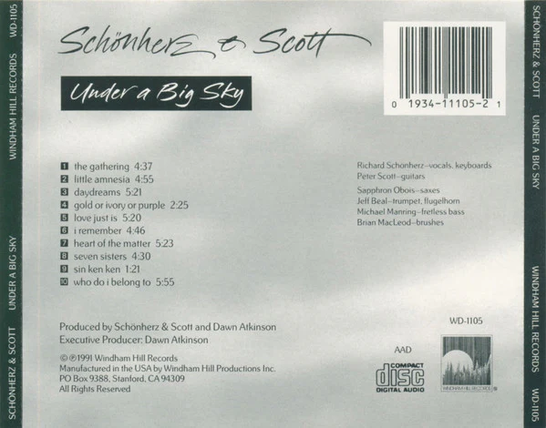 Schönherz & Scott - Under A Big Sky (CD, Album) (Near Mint (NM or M-)) - Image 2