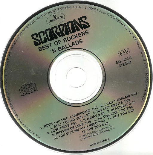 Scorpions - Best Of Rockers 'N' Ballads (CD, Comp) (Very Good Plus (VG+)) - Image 2