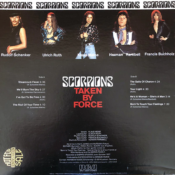 Scorpions - Taken By Force (LP, Album, Ind) (Very Good Plus (VG+)) - Image 4