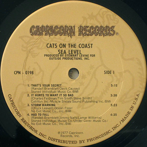 Sea Level - Cats On The Coast (LP, Album) (Very Good Plus (VG+)) - Image 3