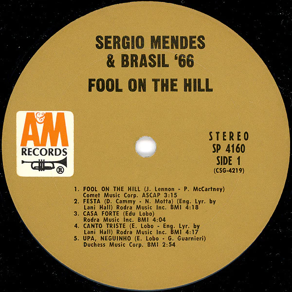 Sérgio Mendes & Brasil '66 - Fool On The Hill (LP, Album, Gat) (Very Good (VG)) - Image 5