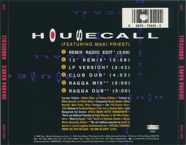 Shabba Ranks - Housecall (CD, Maxi) (Near Mint (NM or M-)) - Image 2