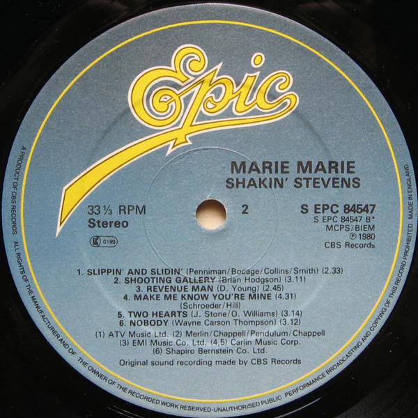 Shakin' Stevens - Marie Marie (LP, Album) (Very Good Plus (VG+)) - Image 3