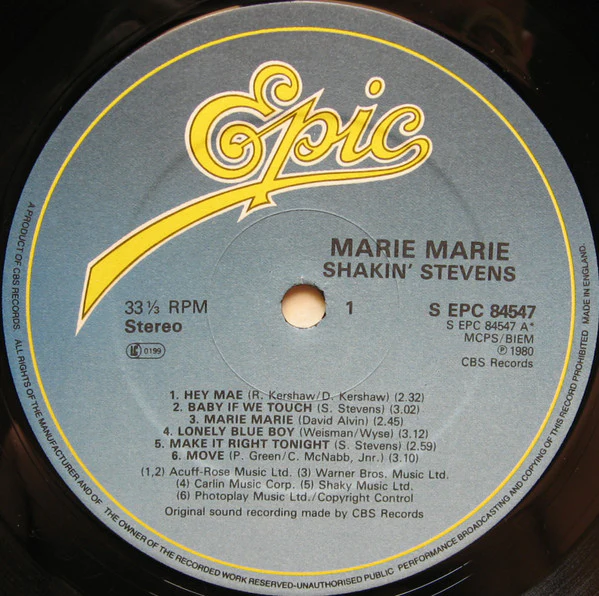 Shakin' Stevens - Marie Marie (LP, Album) (Very Good Plus (VG+)) - Image 4