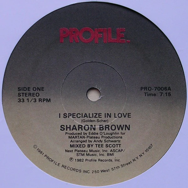 Sharon Brown - I Specialize In Love (12", Single) (Very Good (VG))