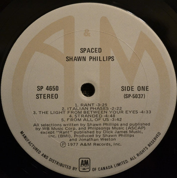 Shawn Phillips - Spaced (LP, Album) (Very Good Plus (VG+)) - Image 3