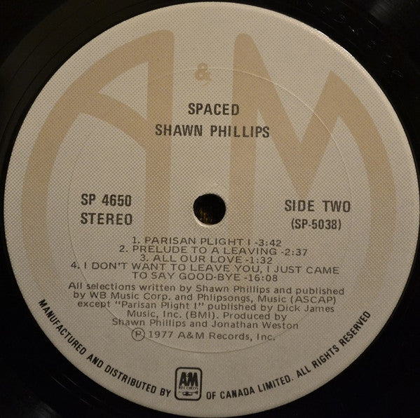 Shawn Phillips - Spaced (LP, Album) (Very Good Plus (VG+)) - Image 4