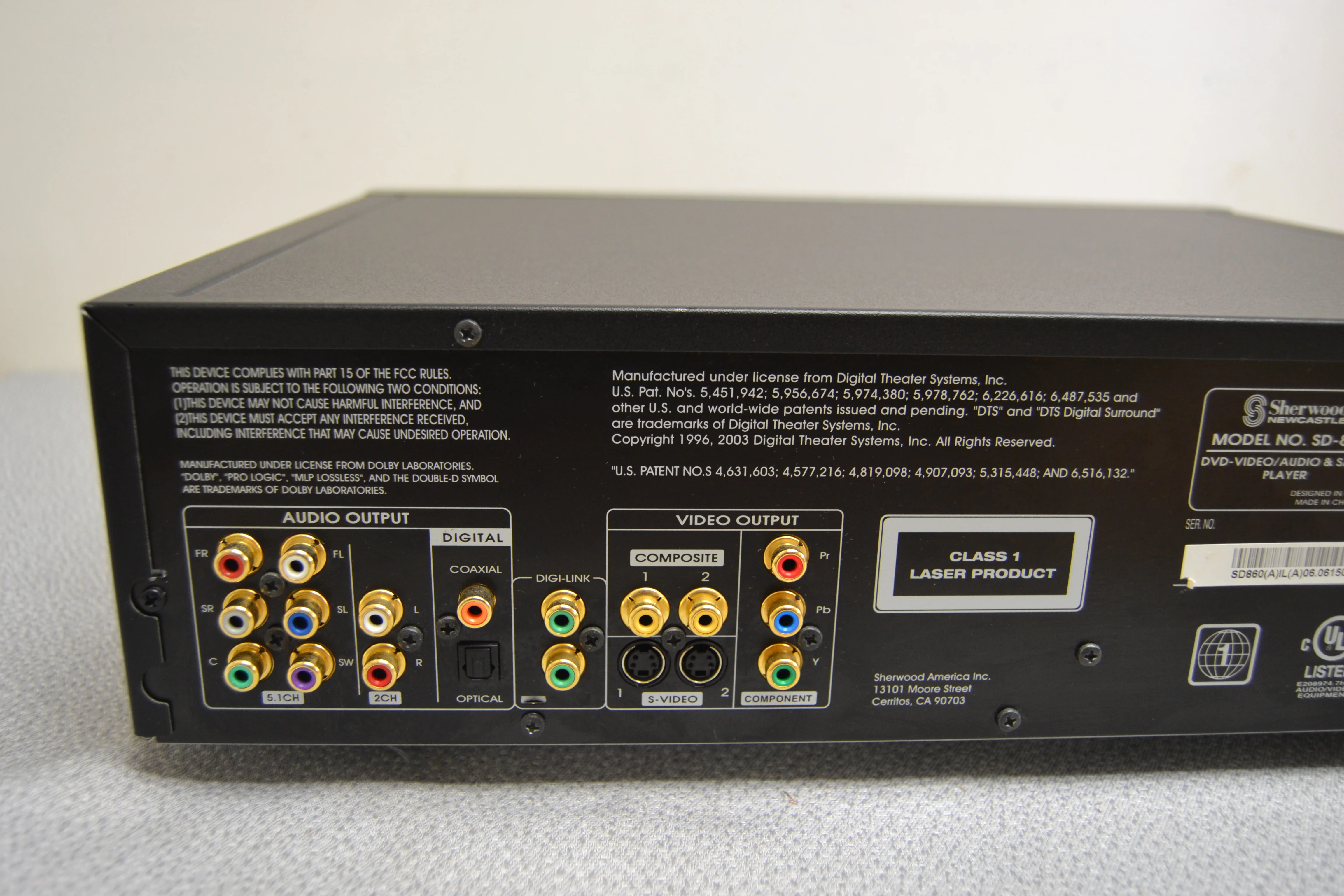 Sherwood Newcastle SD-860 Single DVD/SACD/CD Player - Image 10