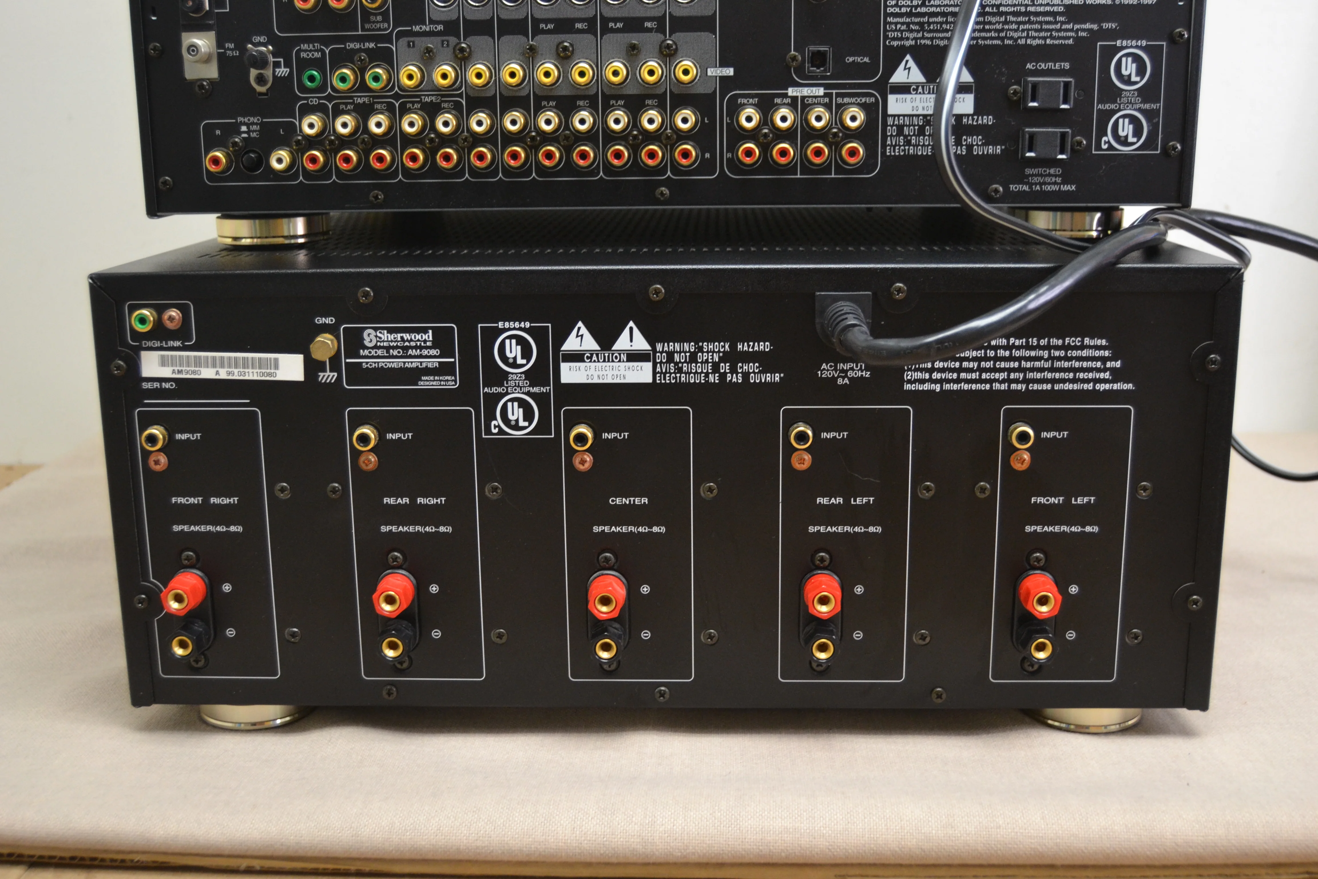 Sherwood Newcastle Set * AM-9080n 5 Channel Amp * AVP-9080R Pre-Tuner * 120x5 RMS* - Image 28