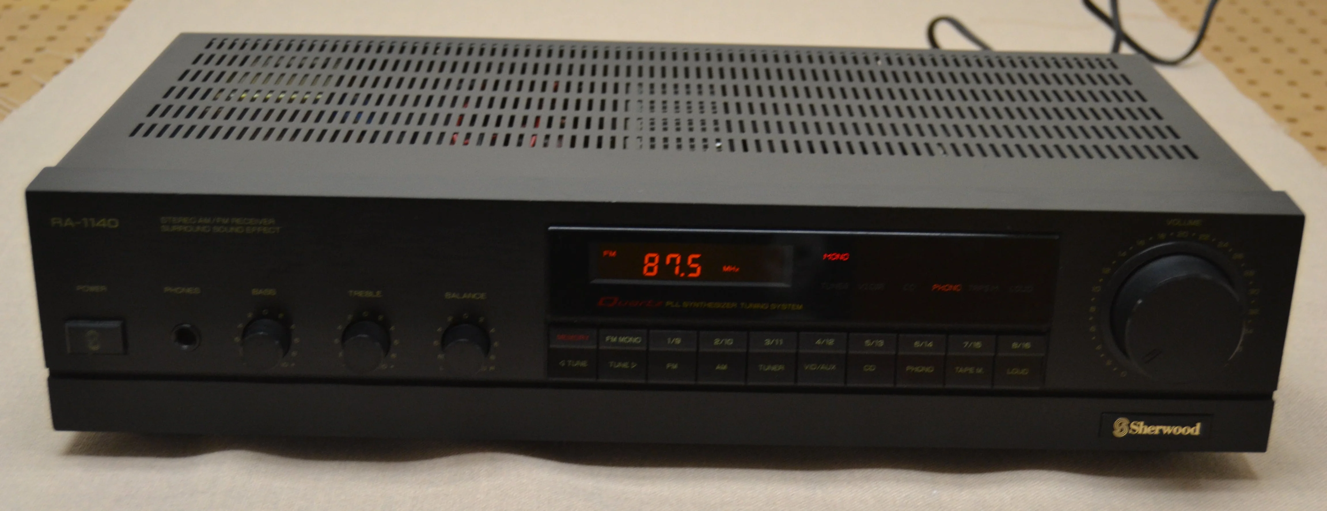 Sherwood RA-1140 AM/FM Stereo Receiver (1990) * 25W RMS