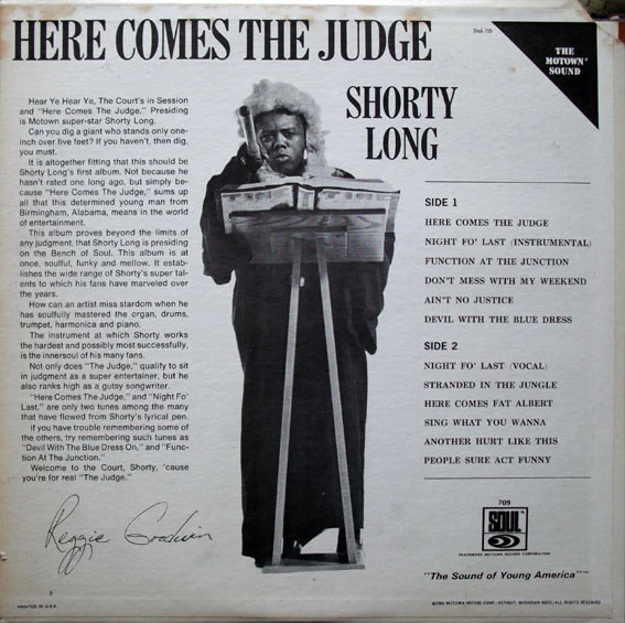 Shorty Long - Here Comes The Judge (LP, Album, RCA) (Very Good (VG)) - Image 2