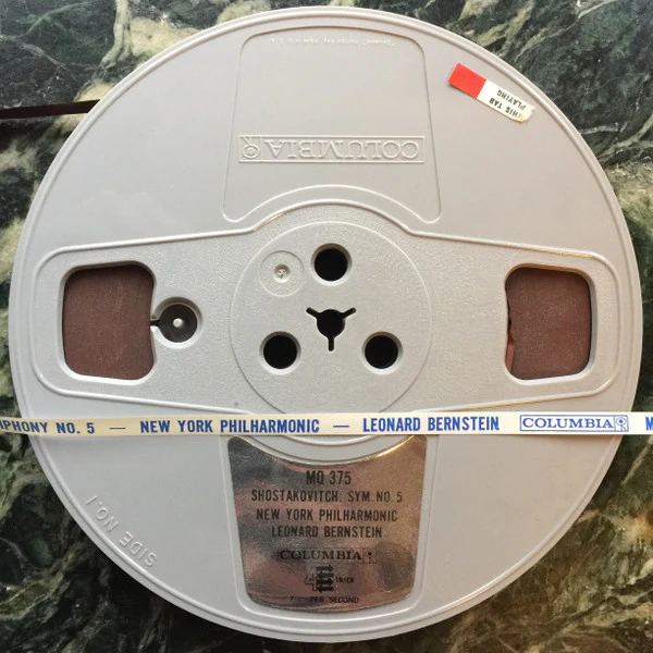 Shostakovich* - Leonard Bernstein, New York Philharmonic - Symphony No. 5 (Reel, 4tr Stereo, 7" Reel) (Very Good Plus (VG+)) - Image 4