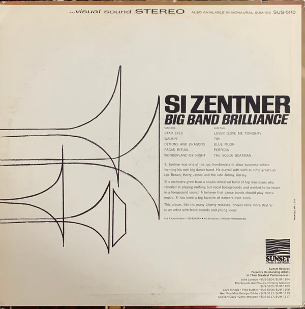 Si Zentner - Big Band Brilliance! (LP, Album, Comp) (Very Good (VG)) - Image 2