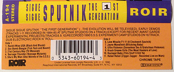 Sigue Sigue Sputnik - The 1st Generation (Cass, Chr) (Near Mint (NM or M-)) - Image 2