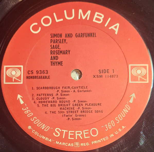 Simon And Garfunkel* - Parsley, Sage, Rosemary And Thyme (LP, Album, Ter) (Very Good Plus (VG+))