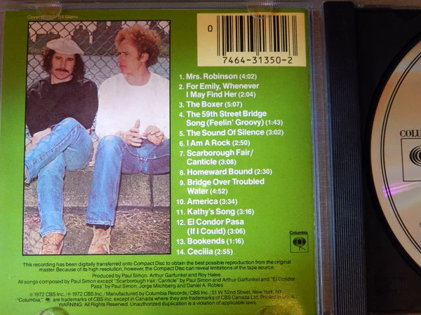 Simon And Garfunkel* - Simon And Garfunkel's Greatest Hits (CD, Comp, RE, Pit) (Very Good Plus (VG+)) - Image 2