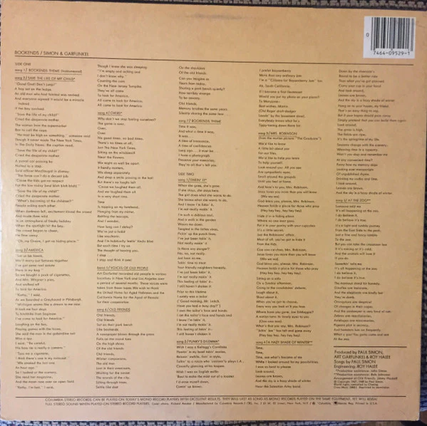 Simon & Garfunkel - Bookends (LP, Album, RE) (Near Mint (NM or M-)) - Image 2