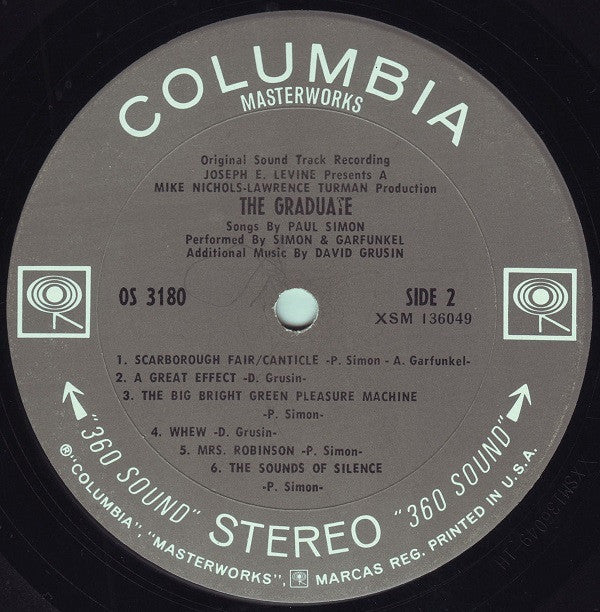 Simon & Garfunkel, Dave Grusin - The Graduate (Original Sound Track Recording) (LP, Album, Pit) (Very Good Plus (VG+)) - Image 4